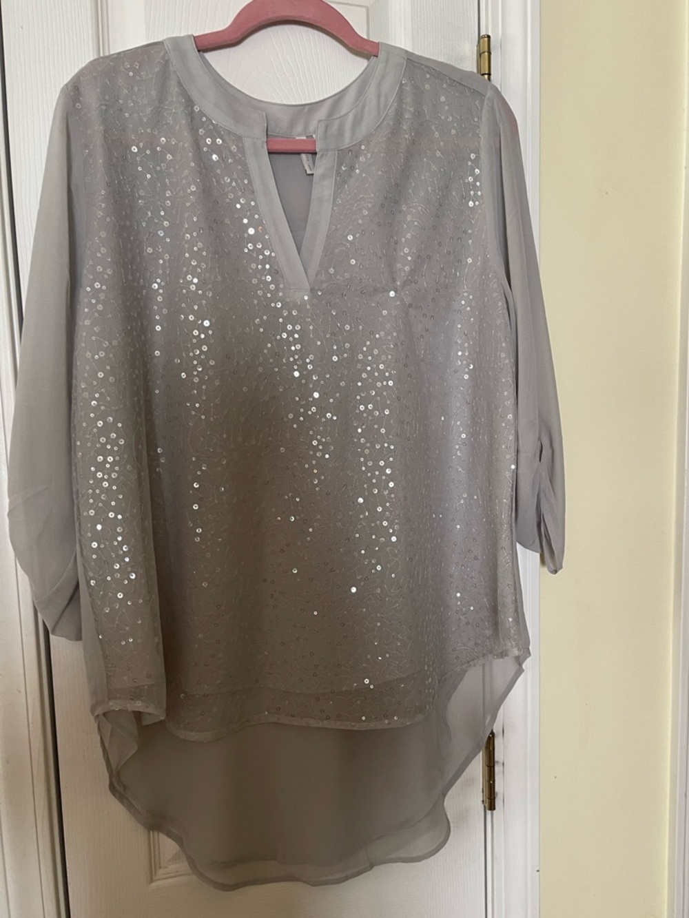 Silver glitzy blouse